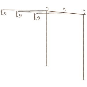 vidaXL تعريشة حديقة ذات طراز عتيق بني 3&times;3&times;2.5 م حديد