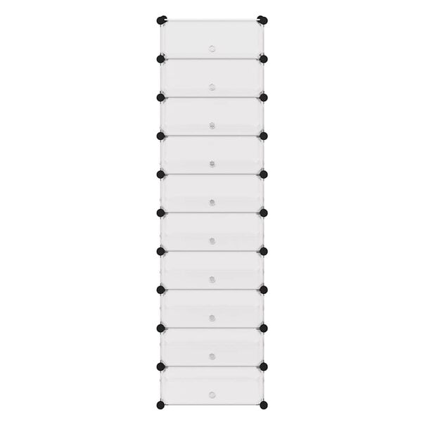 vidaXL منظم أحذية متداخل بـ 10 أقسام أبيض