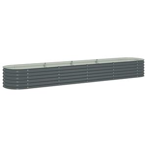 vidaXL حوض حديقة مرتفع 400&times;80&times;44 سم فولاذ مجلفن رمادي