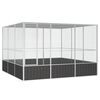 vidaXL قفص طيور أنثراسايت 211,5x324,5x302,5 سم فولاذ مجلفن