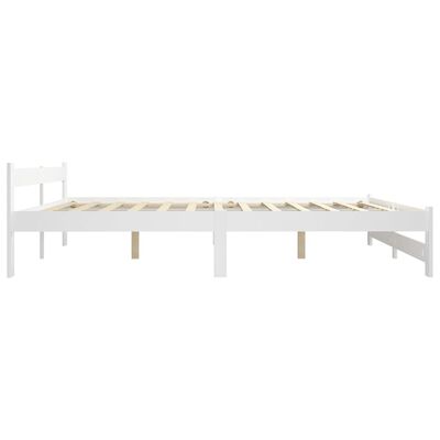 vidaXL إطار سرير أبيض خشب صنوبر صلب 120×200 سم