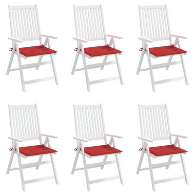 vidaXL وسائد كرسي حديقة 6 ق أحمر 40×40×3 سم قماش