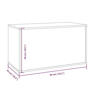 vidaXL صندوق تخزين أوك دخاني 84×42×46 سم خشب صناعي