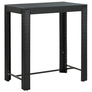 vidaXL طاولة بار للحديقة أسود 100&times;60.5&times;110.5 سم بولي روطان