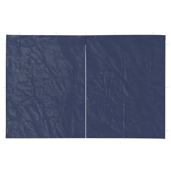 vidaXL جدار خيمة حفلات 2 ق مع سحاب PE أزرق