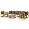 3057629 vidaXL 7 Piece Garden Lounge Set with Cushion Solid Acacia Wood (311852+311856+311858+311867) - Untranslated