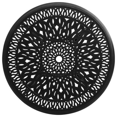 vidaXL طاولة حديقة أسود 90×90×74 سم ألومنيوم مصبوب