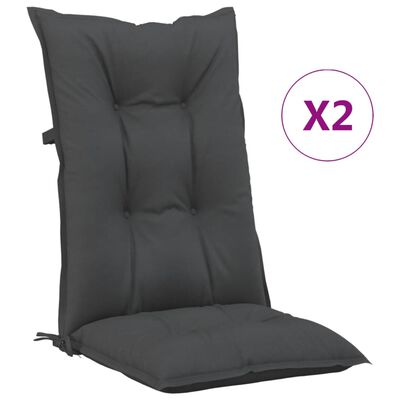vidaXL وسائد كرسي حديقة 2 ق أنثراسيت 120×50×7 سم