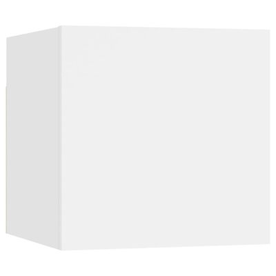 vidaXL طقم خزانة تلفزيون 4 ق خشب صناعي أبيض (804481+801472x3)