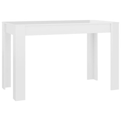 vidaXL طاولة طعام أبيض لامع 120×60×76 سم خشب مضغوط