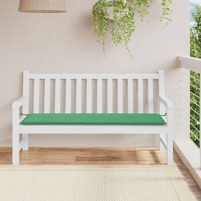 vidaXL وسادة مقعد حديقة أخضر 150×50×3 سم