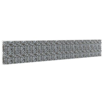 vidaXL جدار جابيون مع أغطية فولاذ مجلفن 600×30×100 سم