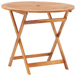 vidaXL طاولة حديقة قابلة للطي 90&times;75 سم خشب أكاسيا صلب