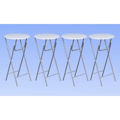 vidaXL طاولات بار 4 ق مع سطح طاولة MDF أبيض