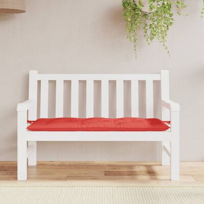 vidaXL وسادة مقعد حديقة أحمر 120×50×7 سم قماش