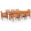 278900 vidaXL 9 Piece Outdoor Dining Set with Cushions Solid Acacia Wood (45963+45965+2x45966) - Untranslated