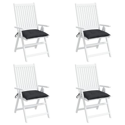 vidaXL وسائد كرسي 4 ق أسود 40×40×7 سم قماش