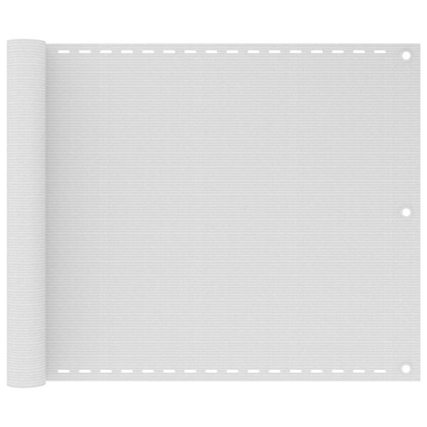 vidaXL حاجز شرفة 75&times;400 سم بلاستيك HDPE أبيض