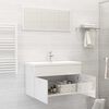 vidaXL 804797 vidaXL 2 Piece Bathroom Furniture Set High Gloss White Chipboard
