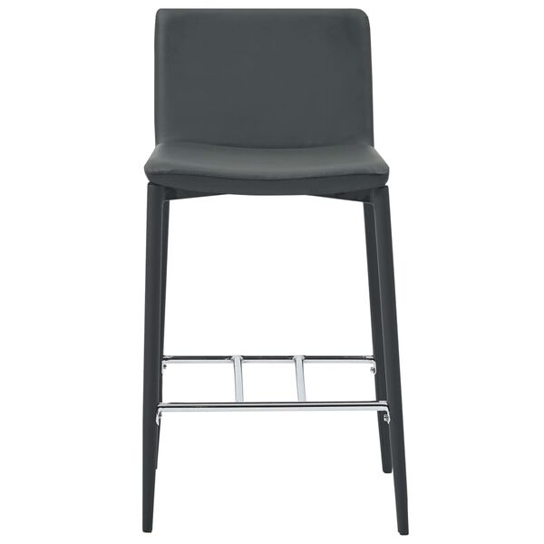 vidaXL مقاعد بار 2 ق جلد صناعي رمادي