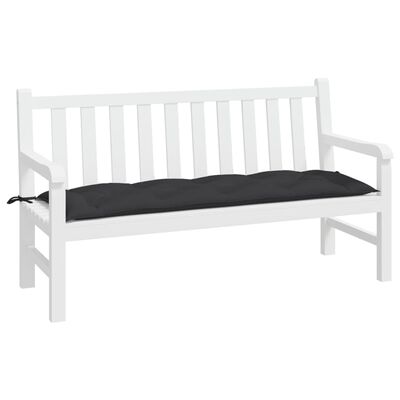 vidaXL وسادة مقعد حديقة أسود 150×50×7 سم قماش