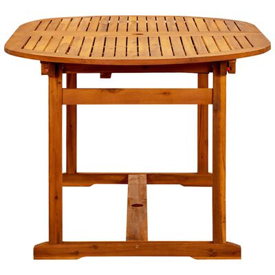 vidaXL طاولة سفرة حديقة (160-240)×100×75 سم خشب أكاسيا صلب