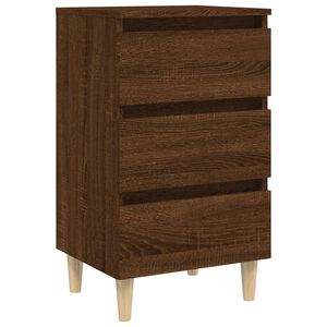 vidaXL خزانة سرير بأرجل خشب صلب بلوط بني 40&times;35&times;69 سم