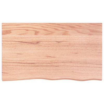 vidaXL سطح طاولة كاونتر حمام بني فاتح 100*60*(2-4) سم خشب صلب معالج