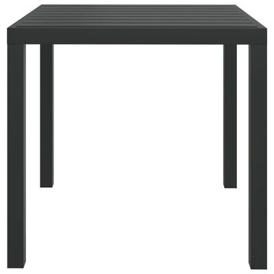 vidaXL طاولة حديقة أسود 80×80×74 سم ألومنيوم وخشب WPC