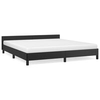 vidaXL إطار سرير مع ظهر سرير أسود 180×200 سم جلد صناعي