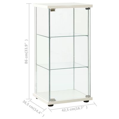vidaXL خزانة تخزين زجاج مقسّى أبيض