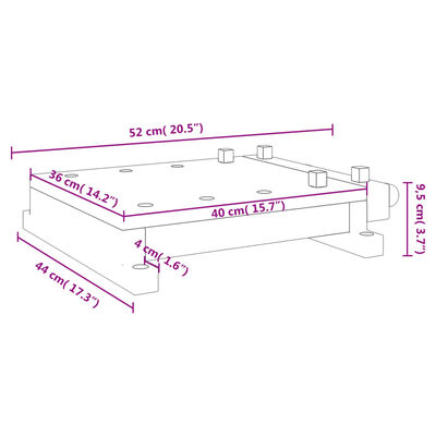 vidaXL سطح طاولة عمل مع ملزمة 9.5x44x52 سم خشب أكاسيا صلب