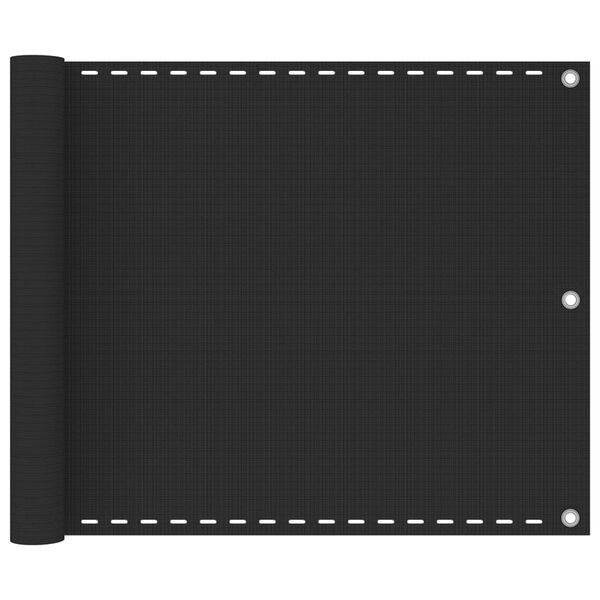 vidaXL حاجز شرفة HDPE 400×75 سم أنثراسيت