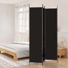 vidaXL مقسم غرفة 3-ألواح أسود 150&times;220 سم قماش