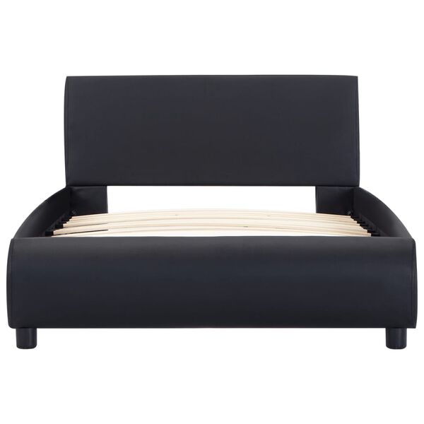 vidaXL إطار سرير مع ضوء LED أسود جلد صناعي 200x90 سم