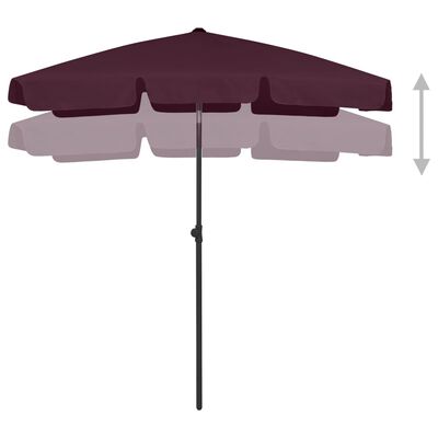 vidaXL مظلة شاطئ أحمر بوردو 180×120 سم