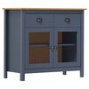 288941 vidaXL Sideboard "Hill Range" Grey 90x40x80 cm Solid Pine Wood - Untranslated