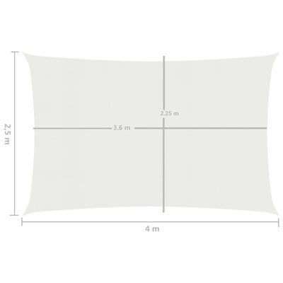 vidaXL مظلة شراعية 160 جم/م² أبيض 2.5×4 م HDPE