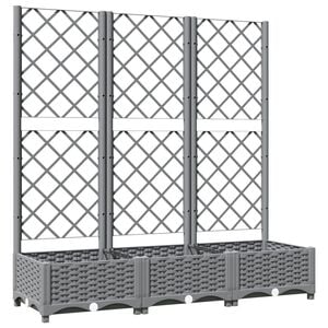 vidaXL وعاء حديقة رمادي فاتح 120 x 40 x 121.5 cm
