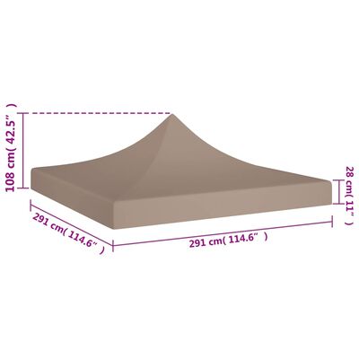 vidaXL سقف خيمة حفلات 3×3 م رمادي بني 270 جم/م²