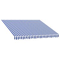 vidaXL سقف مظلة شمسية قماش أزرق وأبيض 300×250 سم