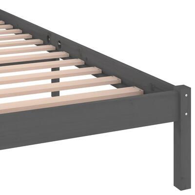 vidaXL إطار سرير خشب صنوبر صلب 140×200 سم رمادي