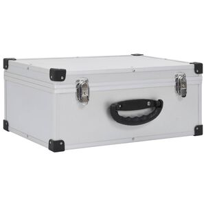 vidaXL صندوق سي دي لـ 60 قرص سي دي ألومنيوم ABS فضي