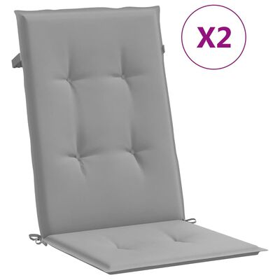 vidaXL وسائد كرسي حديقة 2 ق رمادي 120×50×3 سم