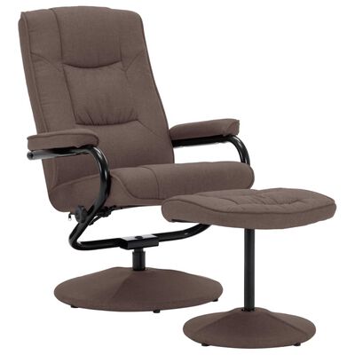 vidaXL كرسي قابل للإمالة مع مسند قدمين قماش بني