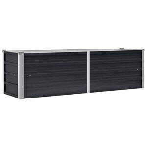 vidaXL حوض حديقة مرتفع أنثراسيت 160&times;40&times;45 سم فولاذ مجلفن
