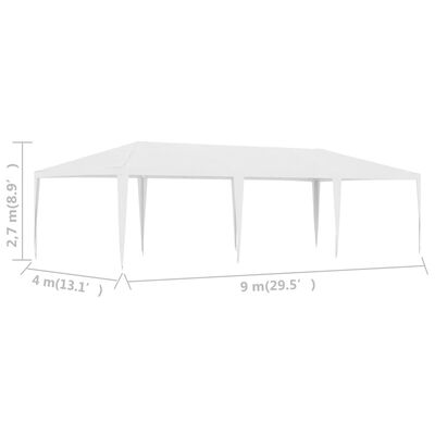 vidaXL خيمة حفلات 4×9 م أبيض