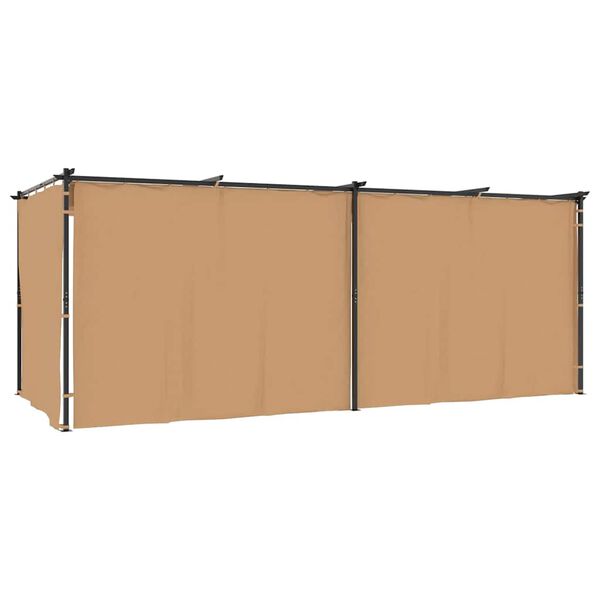 vidaXL 313900 vidaXL Gazebo with Curtains 6x3 m Taupe Steel (not for individual sales / blocked all in blockcades)