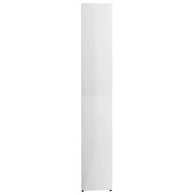 vidaXL خزانة حمام أبيض لامع 30×30×183.5 سم خشب حبيبي