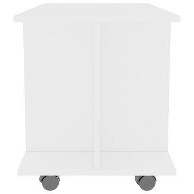 vidaXL خزانة تلفزيون بعجلات أبيض 80×40×45 سم خشب صناعي